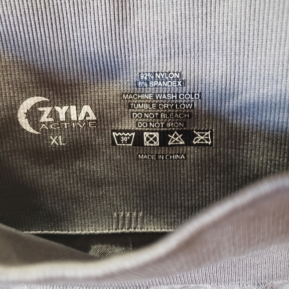 Zyia Active Ankle Leggings Womens XL Grey Nylon Spandex Stretch Ribbed Leg - Picture 9 of 9